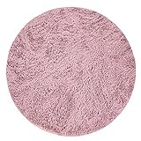Paco Home Hochflor Teppich Rund Wohnzimmer Schlafzimmer rutschfest Shaggy Modern Flauschig Einfarbig Langflor Kunstfell, Grösse:120 cm Rund, Farbe:Alt-Rosa