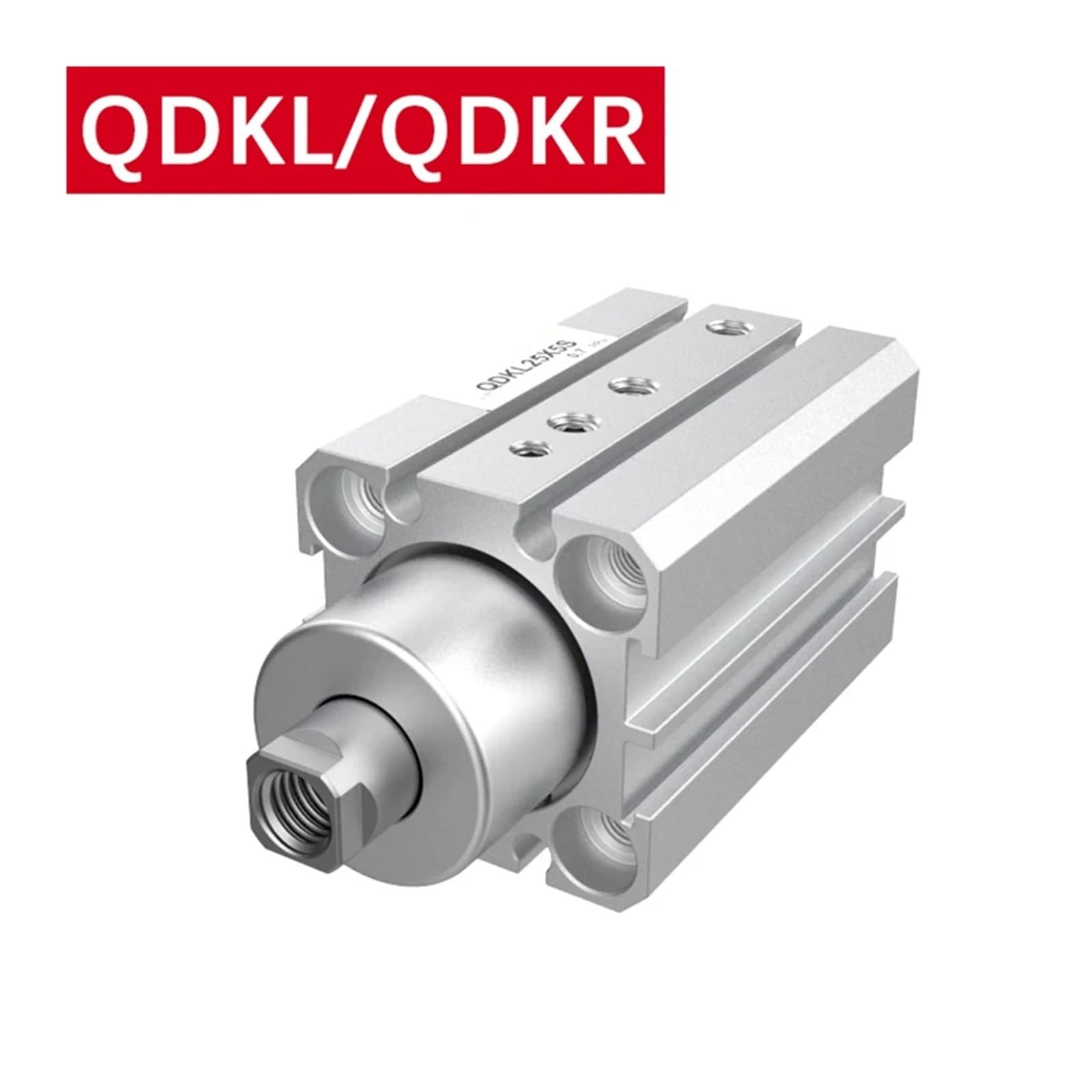 Cilindro de aire neumático doble efecto QDKL QDKR carrera 5 mm for automatización | Cilindro de precisión de doble efecto for sujeción horizontal. Aleación de aluminio, diámetro de 20-40 mm.