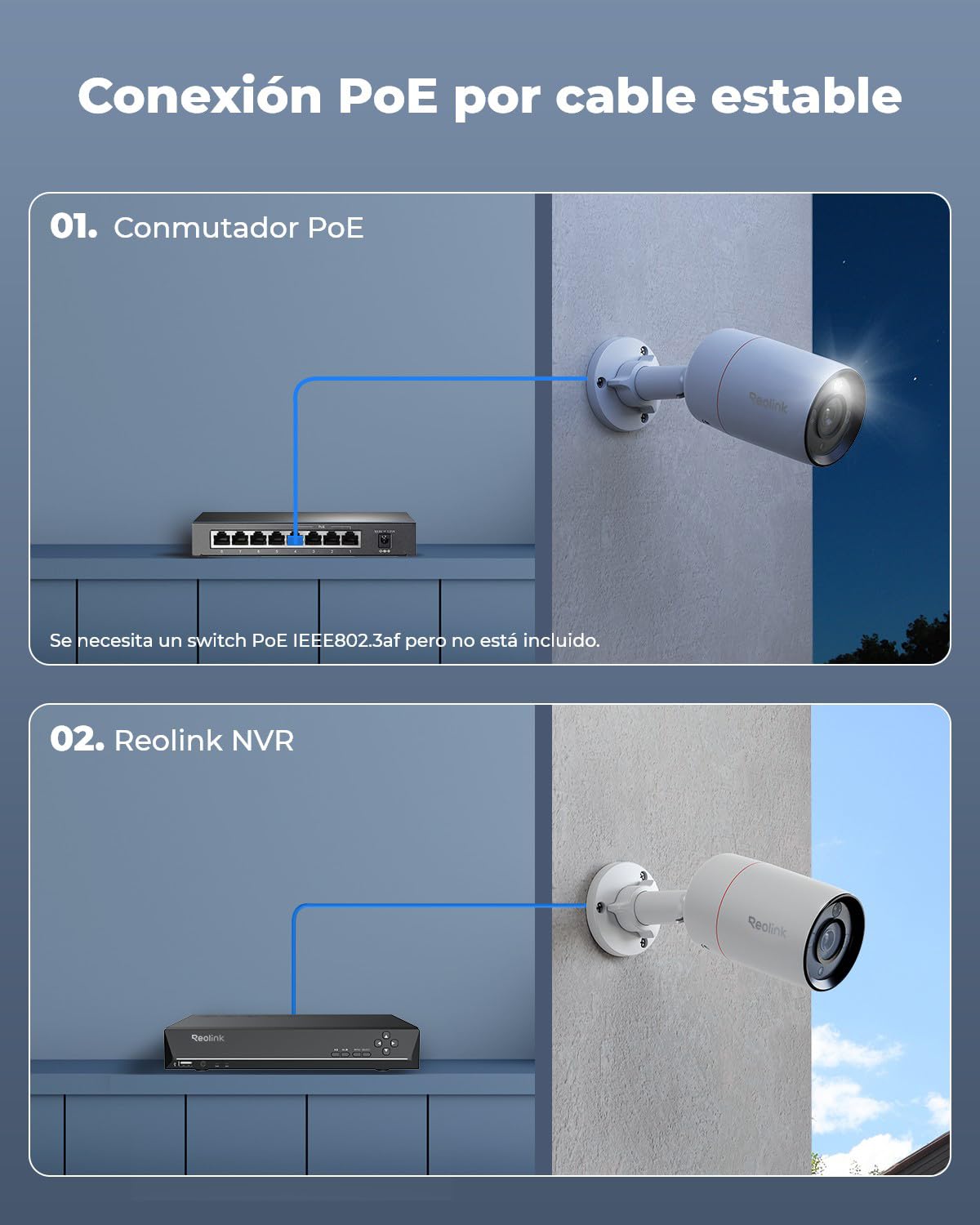 Reolink 12MP Camara IP PoE Exterior con Foco, Camara Vigilancia con Detección de Personas/Vehículos/Pets, Visión Nocturna en Color, Audio Bilateral, Lapso de Tiempo y Alerta de Movimiento, RLC-1212A