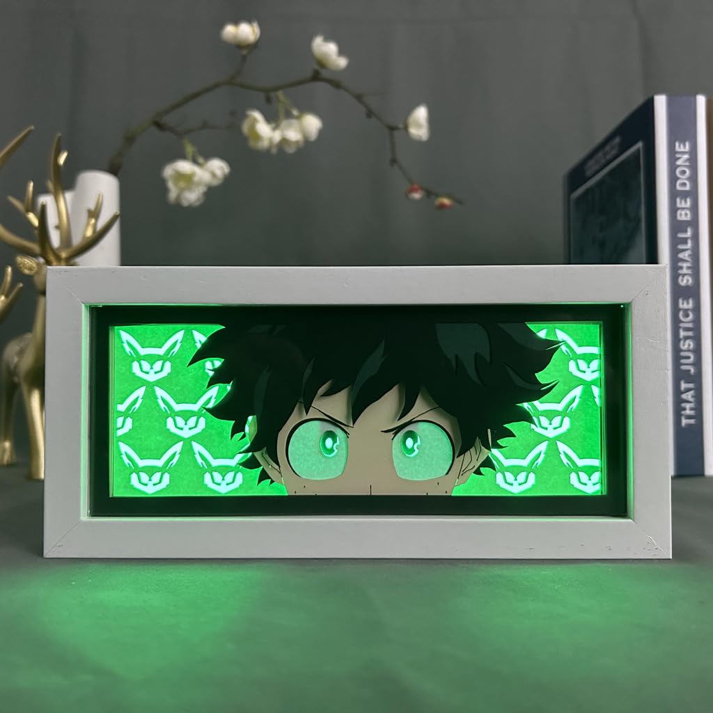 Hongjieya Anime Lamp Midoriya Izuku Figure Night Light Bedroom Decor Led Light Deku Desk Lamp Birthday Gift