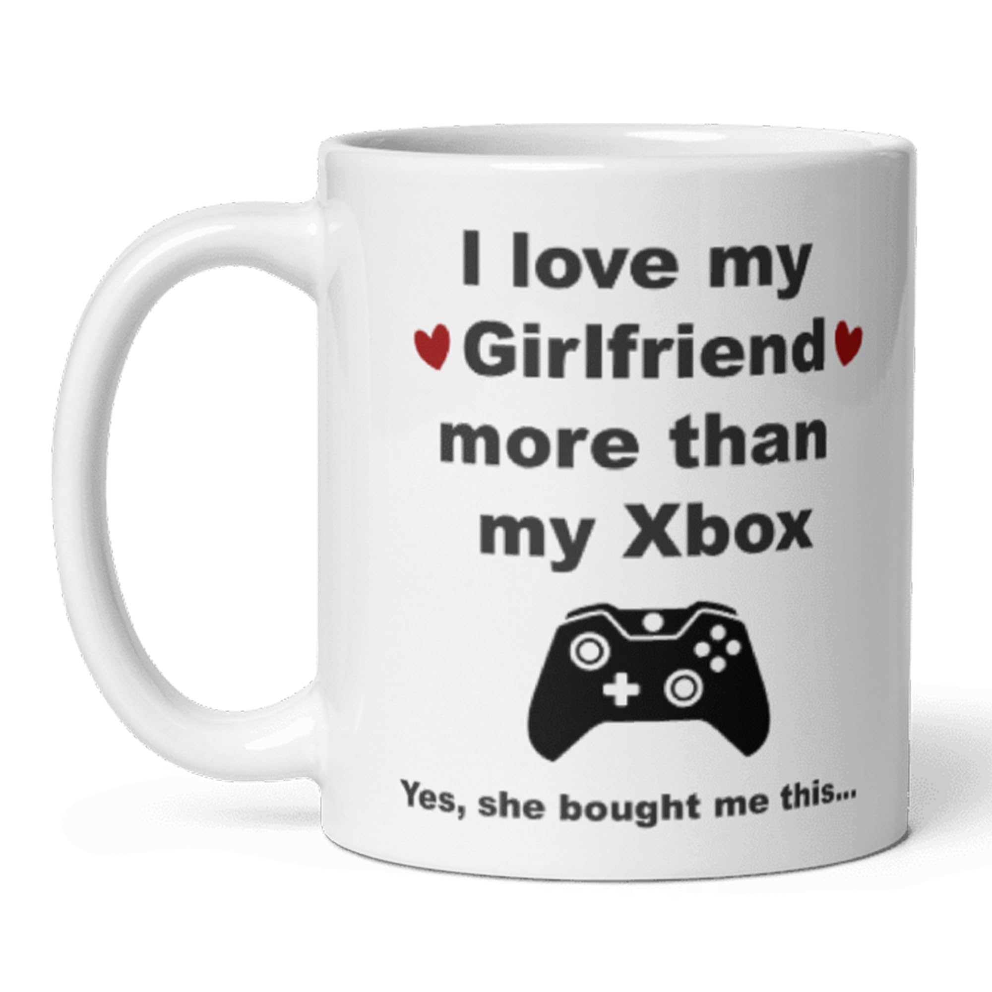 Confidently Quirky - I Love My Girlfriend More Than My Xbox White Mug, Funny Xbox Boyfriend Gift, Joke Boyfriend Gaming Gift, Boyfriend Birthday Xbox Cup, Christmas Xbox For Him Gift