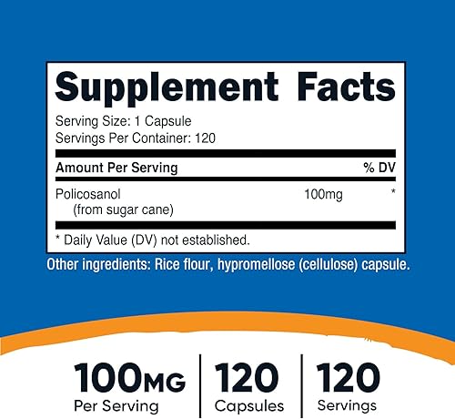 Miniatura 2 de Nutricost Policosanol 100 mg, 120 cápsulas - Sin gluten, sin OMG y apto para vegetarianos