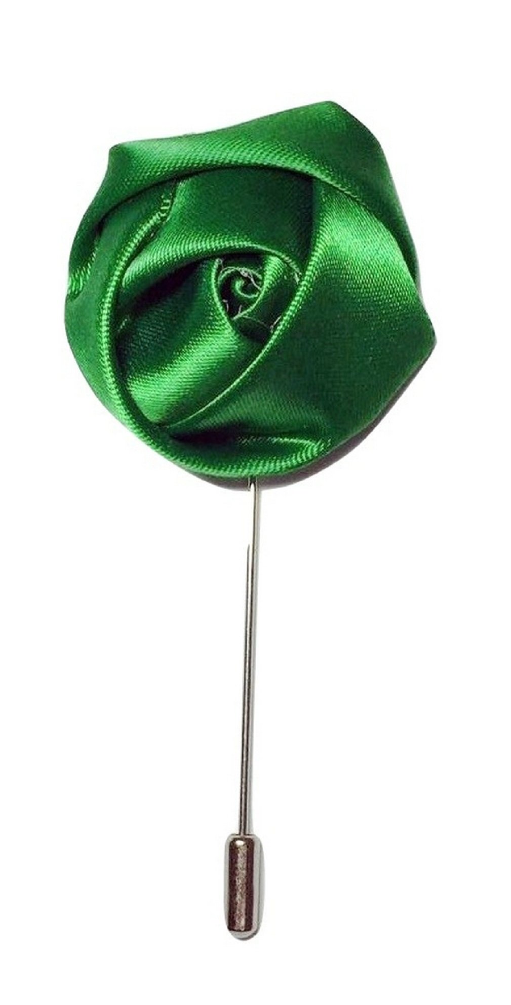 L&L® Rose Flower Corsage Boutonniere Stick Silky Lapel Buttonhole Grooms Wedding UK (Green)