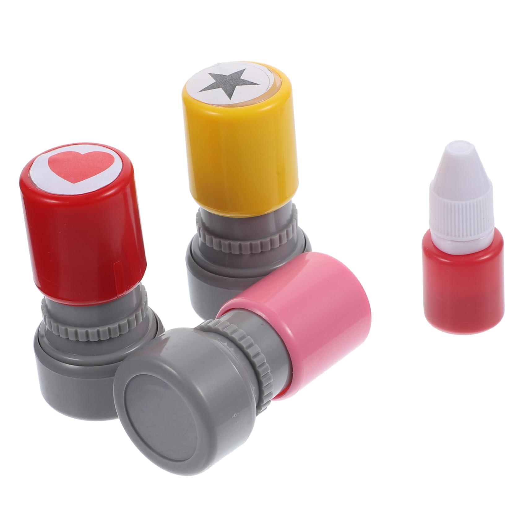 Tofficu 6 Pz Foca Squisito Timbro Scolastico Matrice Fotosensibile Timbro Conveniente Bel Modello Adorabile Didattico Album Piccolo Fiore Rosso Alunno Plastica Inchiostro