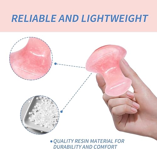 Miniatura 6 de Seta Gua Sha Natural Cuarzo Rosa Aventurina Gua Sha Hongo Masajeador Facial Piedra para Ojos Cuello Belleza Spa Masaje Relajante Piedra Masaje