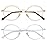 Cyxus 2 Pack Blue Light Blocking Glasses Women Men, Pan-to Style 70s Retro Looks Vintage Round Wire Eyeglasses Business Computer Use Silver Gold