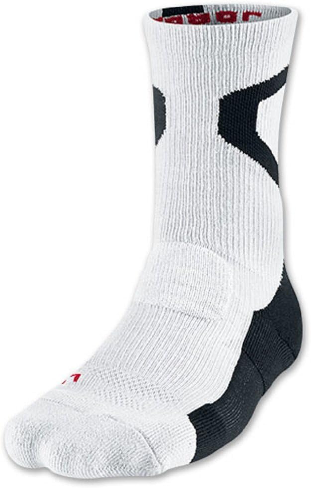 Nike Jordan AJ Jumpman Dri-FIT Men's Crew Socks-Medium White/Black/Gym Red 589042-119