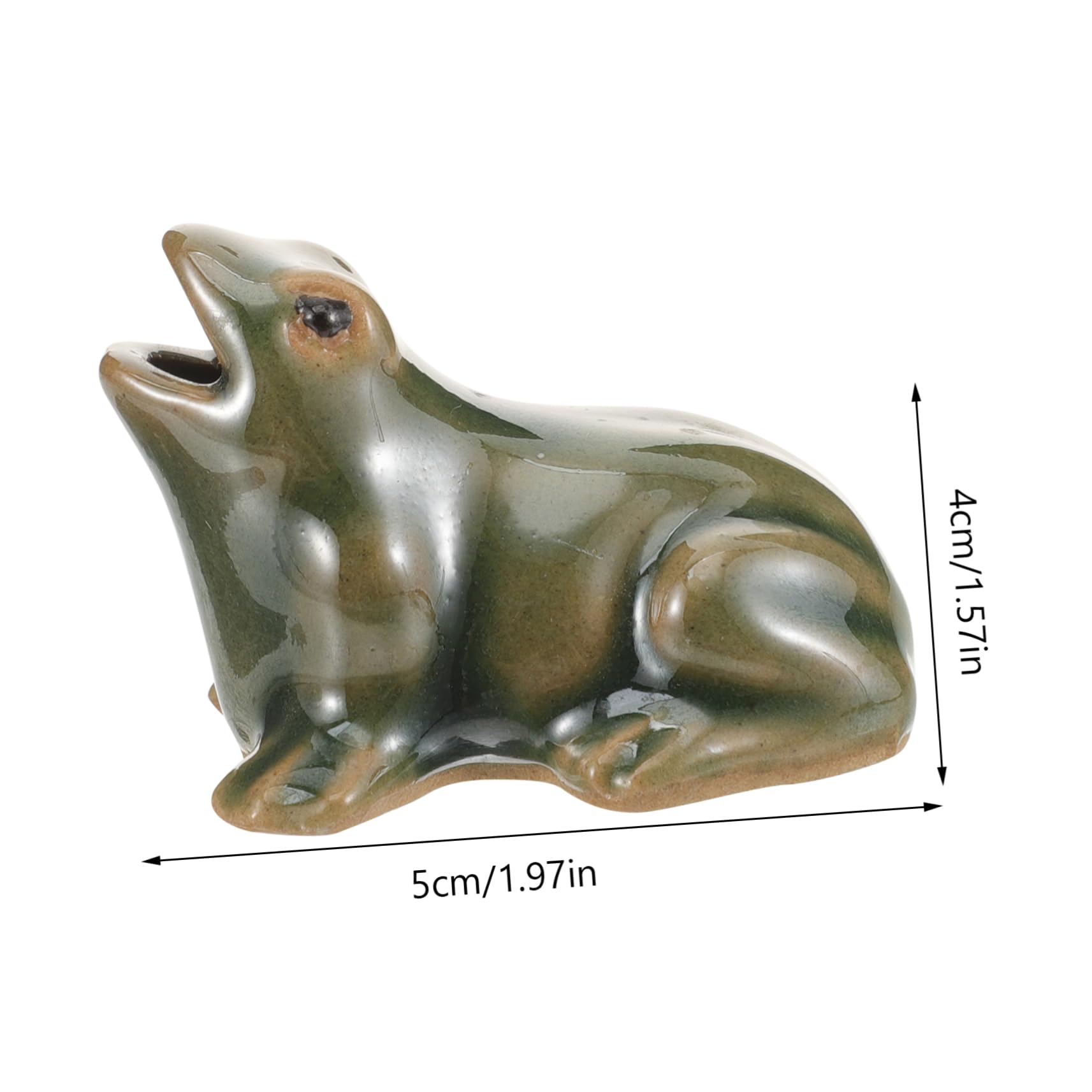 Garneck Ceramic Ornament Frog Decorations Indoor Frogs Decor Garden Water Fountain Frog Waterfall Pond Waterfall Frog Fountain Frog Porcelain Frog Figurine Features Ceramics Light Green
