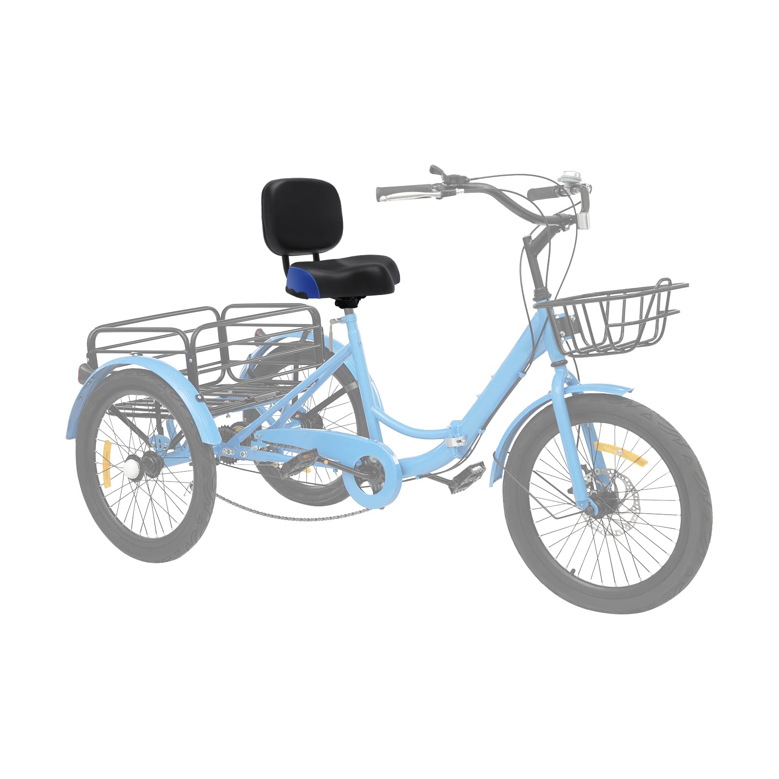 Bike Seat with Backrest, Oversized Comfort Bicycle Saddle, Ergonomically Designed Curved Seat, Soft Memory Foam Padded Cushion, Universal PU Cushion