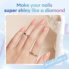 modelones Gel Top Coat, 15 ml 2025 Upgrade Super Shiny Base and Top Coat Set, Soak Off Nail Lamp Acid Free No Wipe Clear Base Top Gel Nail Polish