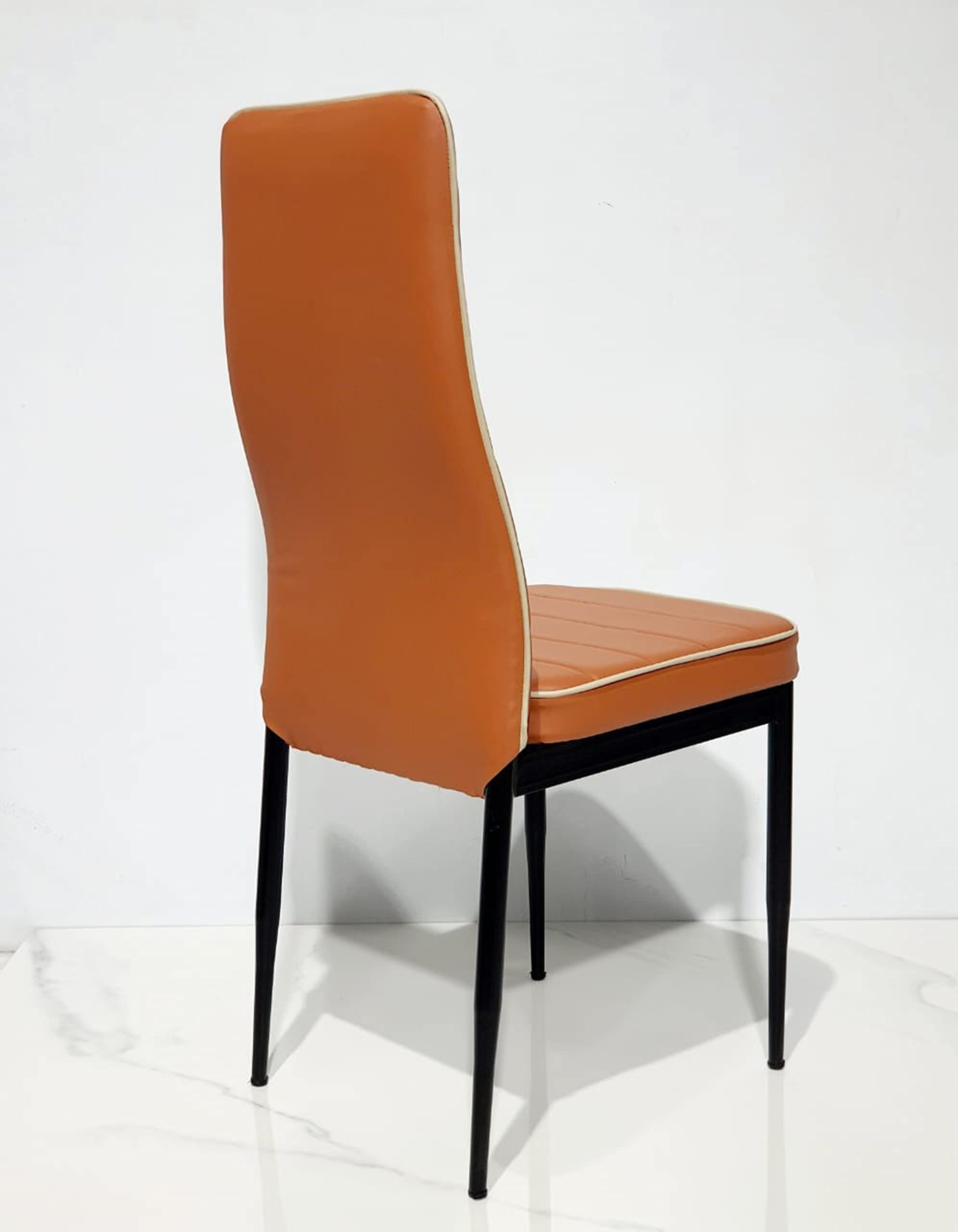 s k grill art Chair for Living Room Dining Office Work Study Home Sitting Cushioned Seat Powder Coated Metal Frame (Rust Colour) 2