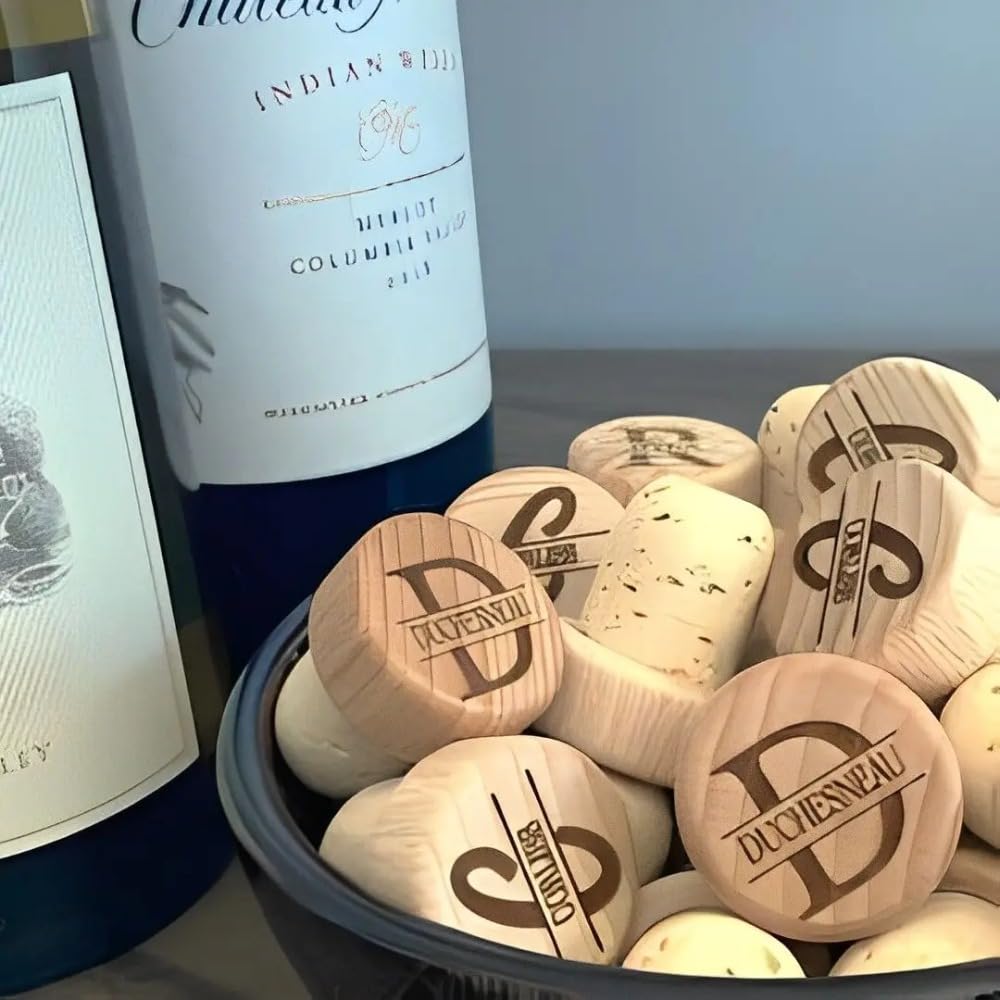 Tappo per vino in legno personalizzato, decorazione per matrimoni, tappo per bottiglia personalizzato, tappo in sughero con design laser, regalo per gli ospiti (40 pezzi)