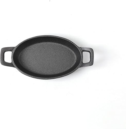 Miniatura 23 de HAWOK Mini servidor ovalado de hierro fundido de 12 oz Set de 6.. Negro03