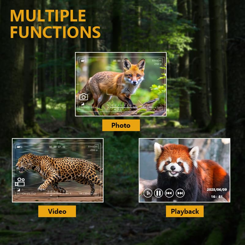 Binoculares de visión nocturna para adultos, gafas de visión nocturna 4K HD con grabación de video, para hombres, niños, día del padre, Navidad para aventuras nocturnas al aire libre, observación de 7
