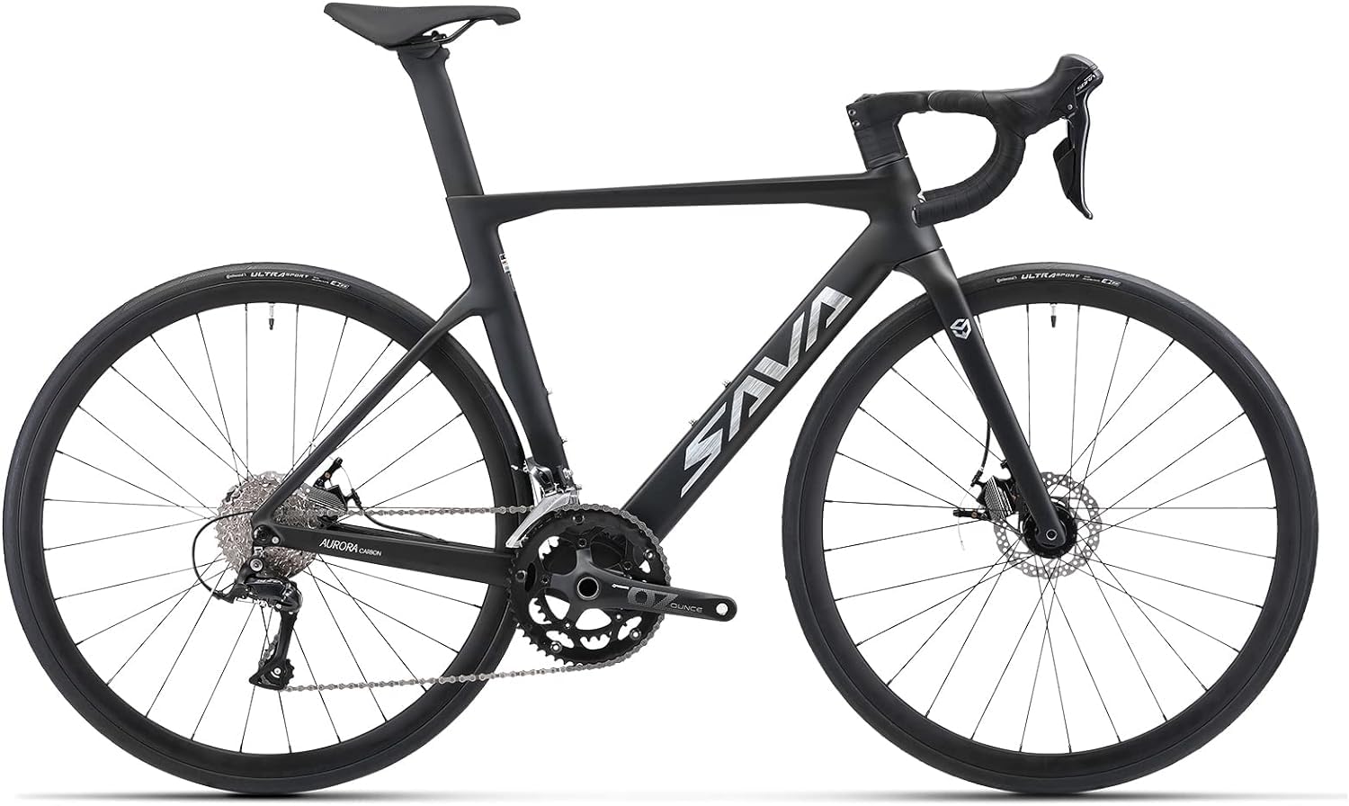 SAVADECK Carbon Fiber Road Bike, 700C Racing Bicycle Carbon Frame Carbon Fork with SORA R3000 Derailleur System 18 Speed Disc Brake Road Bicycle for Men or Women
