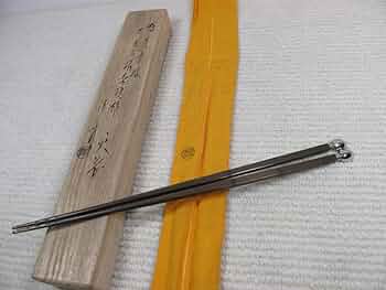 茶道具　飾り火箸　銀杏七五三　鵬雲斎好　清斎造　共箱 Amazon.co.jp: 茶道具 金工師 木村清斉作 古銅 七五三銀杏頭飾り