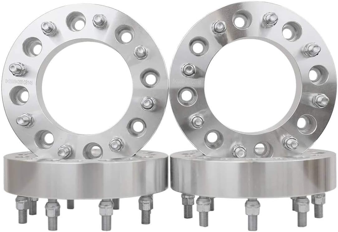 Smart Parts 2pc Wheel Spacers Adapters 4" (2 inch Per Side) for 8x200 Vehicle to 8x200 Wheel Patterns with M14-1.5 Threads - Ford Super Duty F-350 Dually Only 2005-2014 Heavy Duty 8 Lug