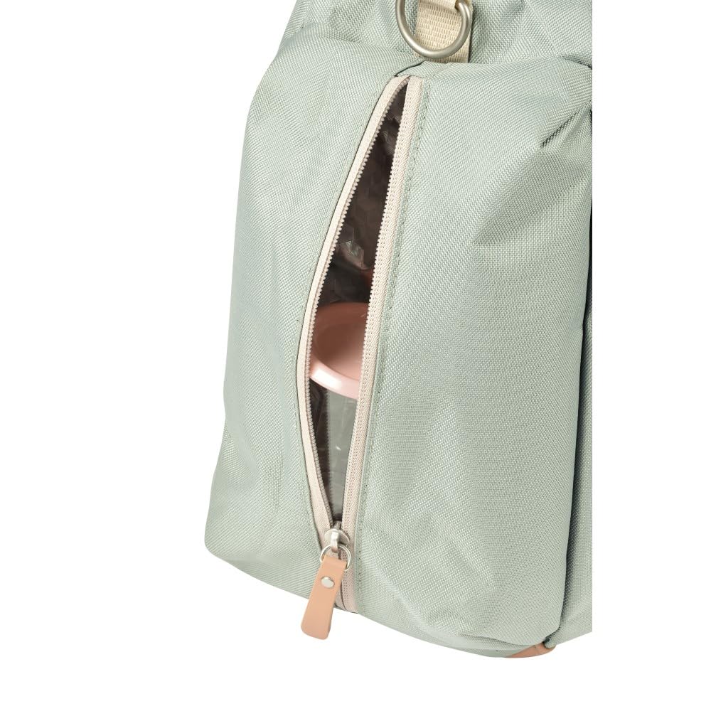 BÉABA, Sac à Langer Sydney II, Modulable, Grande contenance, Rangements multiples, espace à cocoon, Pochette repas isotherme, Système attache poussettes, Anses transport, Vert Sauge