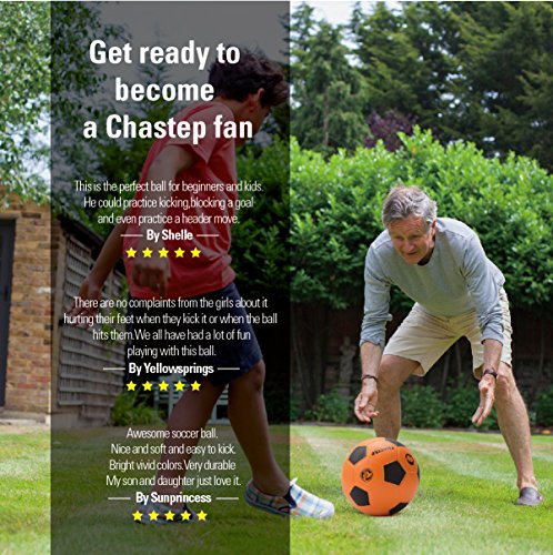Chastep 8" Integral Skin Foam Soccer Ball Perfect For Kids Or Beginner Play And Excercise Durable For Outdoor Play,Orange/Black #TOP6