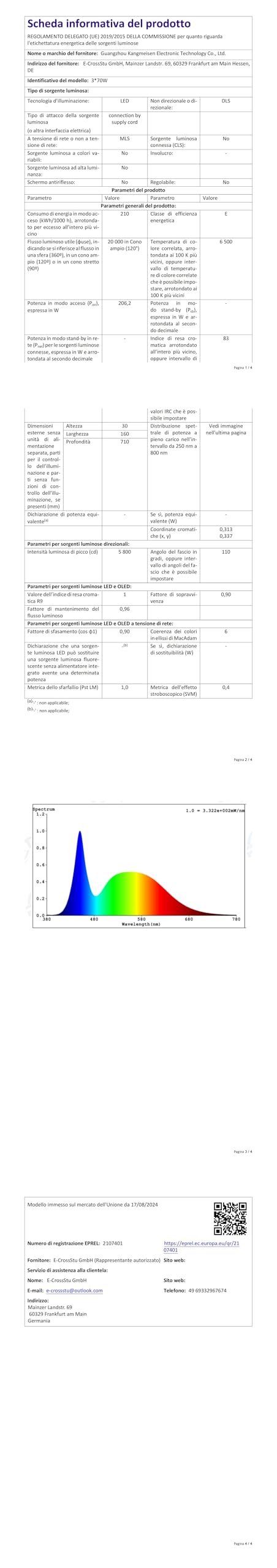 Faretto da Lavoro LED con Treppiede 210W, 20000LM, 3 Teste Regolabili, Cavo da 5m, IP66 Impermeabile, Lampada da Cantiere Pieghevole per Esterni, Officina & Emergenze