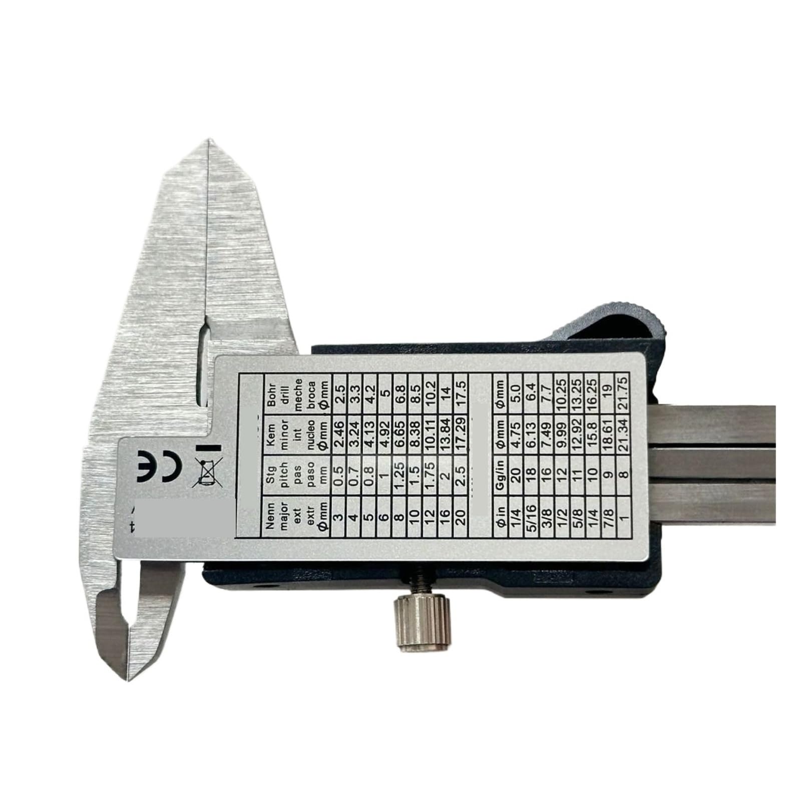 Calibradores Vernier Pie de rey digital 100 fabricado en acero inoxidable.