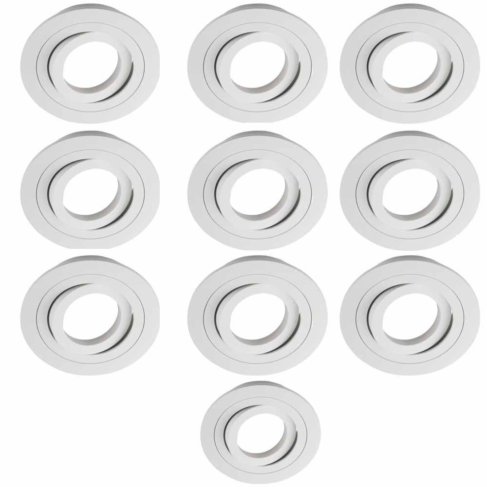 Wonderlamp Classic w-e000109 Pack di faretti rotondi con portalampada gu10, bianco, 9.3 x 2.5 cm, 10 pezzi