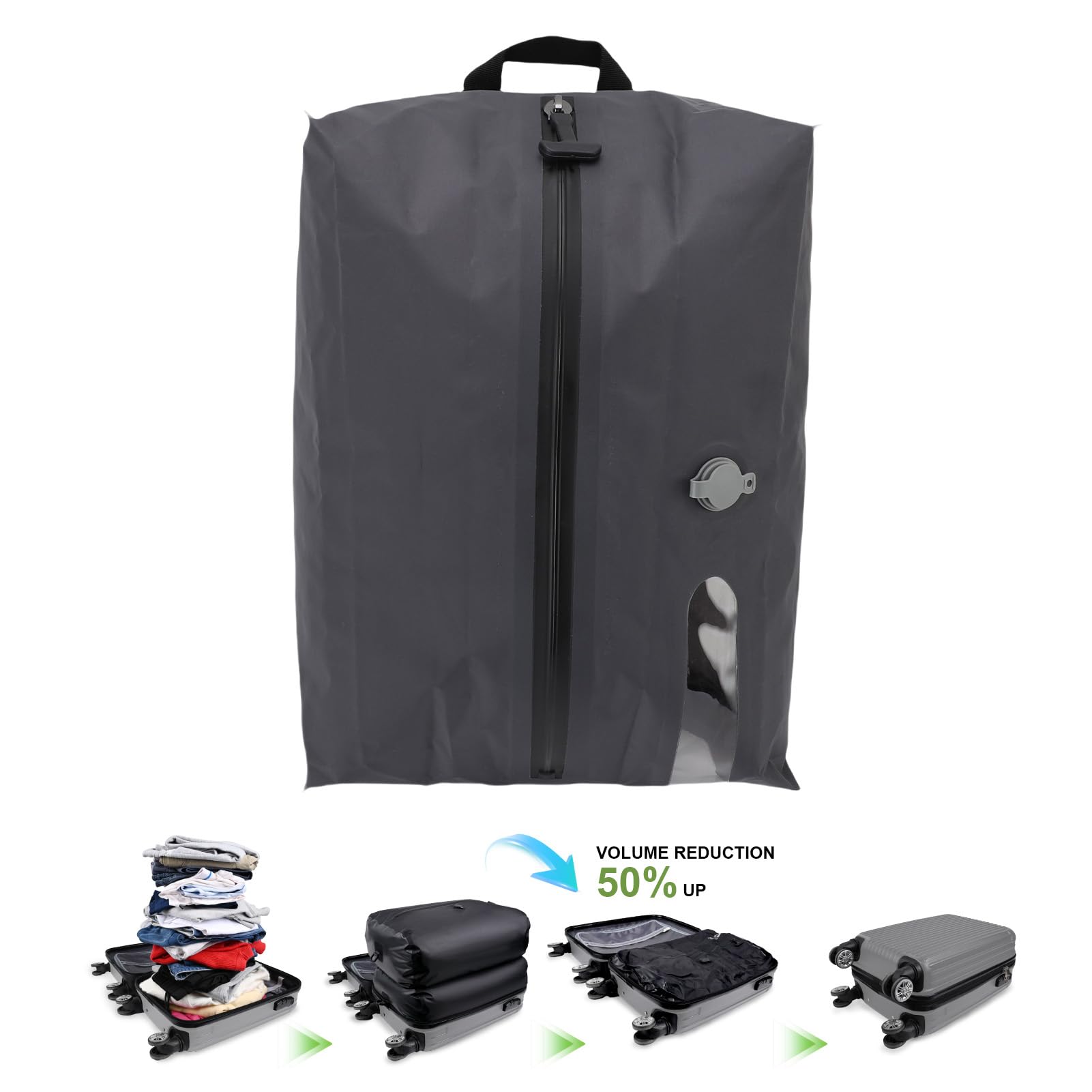 Vacuum Sealed Compression Bags 16L 70D TPU, wiederverwendbare Travel Space Saver für Koffer Rucksäcke, Wasserdicht Lagerung Taschen für Kleidung, Camping, Kreuzfahrt (GRAY)