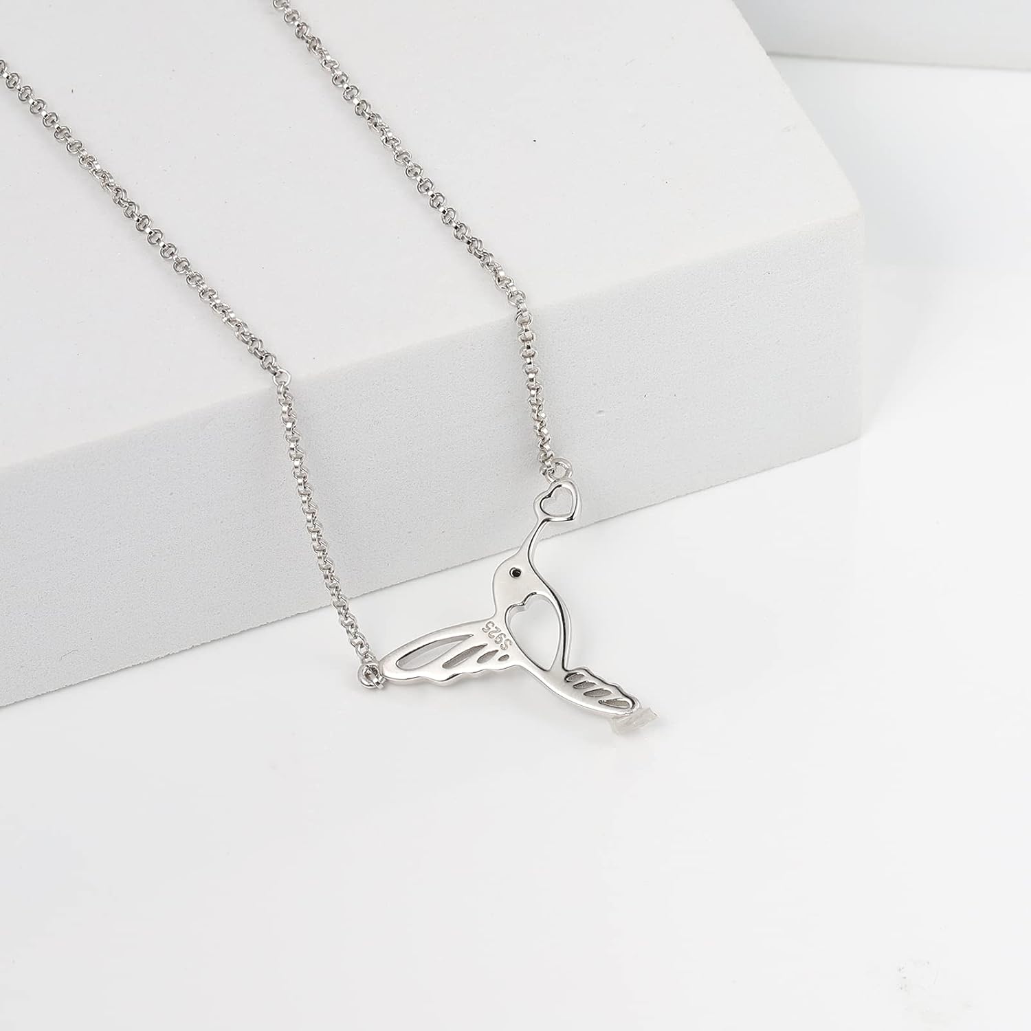 Generic SILVWHIS 925 Sterling Silver Hummingbird Necklace Hummingbird Gifts for Women, JN10642-S - Image 3