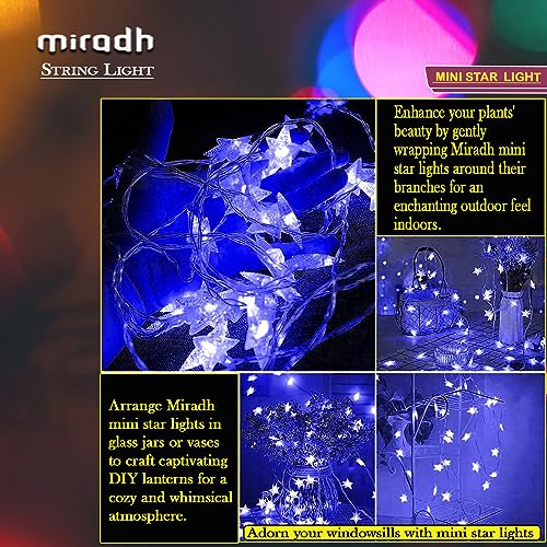 Image of MIRADH 14 Star Shape String Led Light 3 Meter led Lights for Home Decoration Plug in Fairy String Lights, Diwali Lights for Decoration for Home Still Mode Only Strip Lights (14 Star Blue)