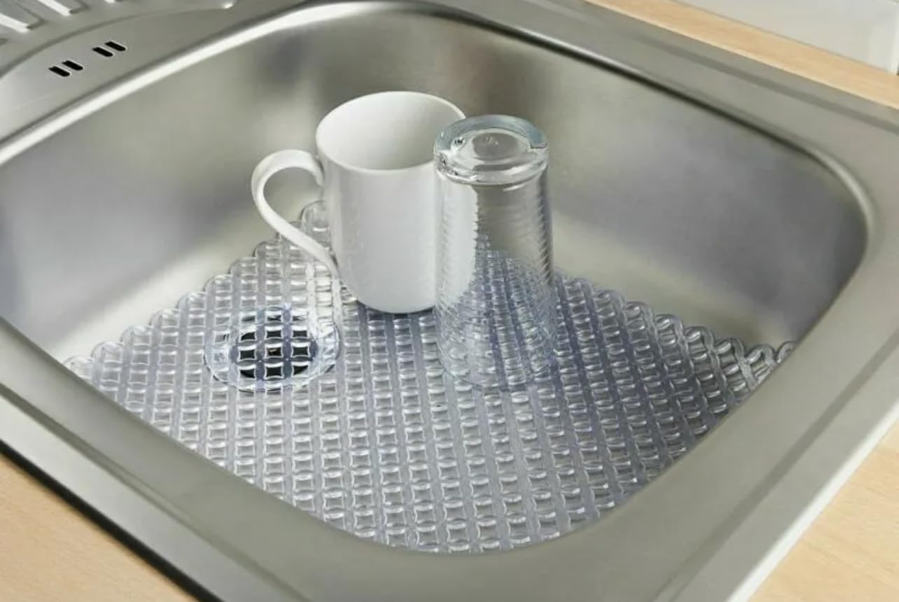 Standard/Unspecified New Clear Large Kitchen Sink Mat Scratch Protector Sink Anti Slip Drainer