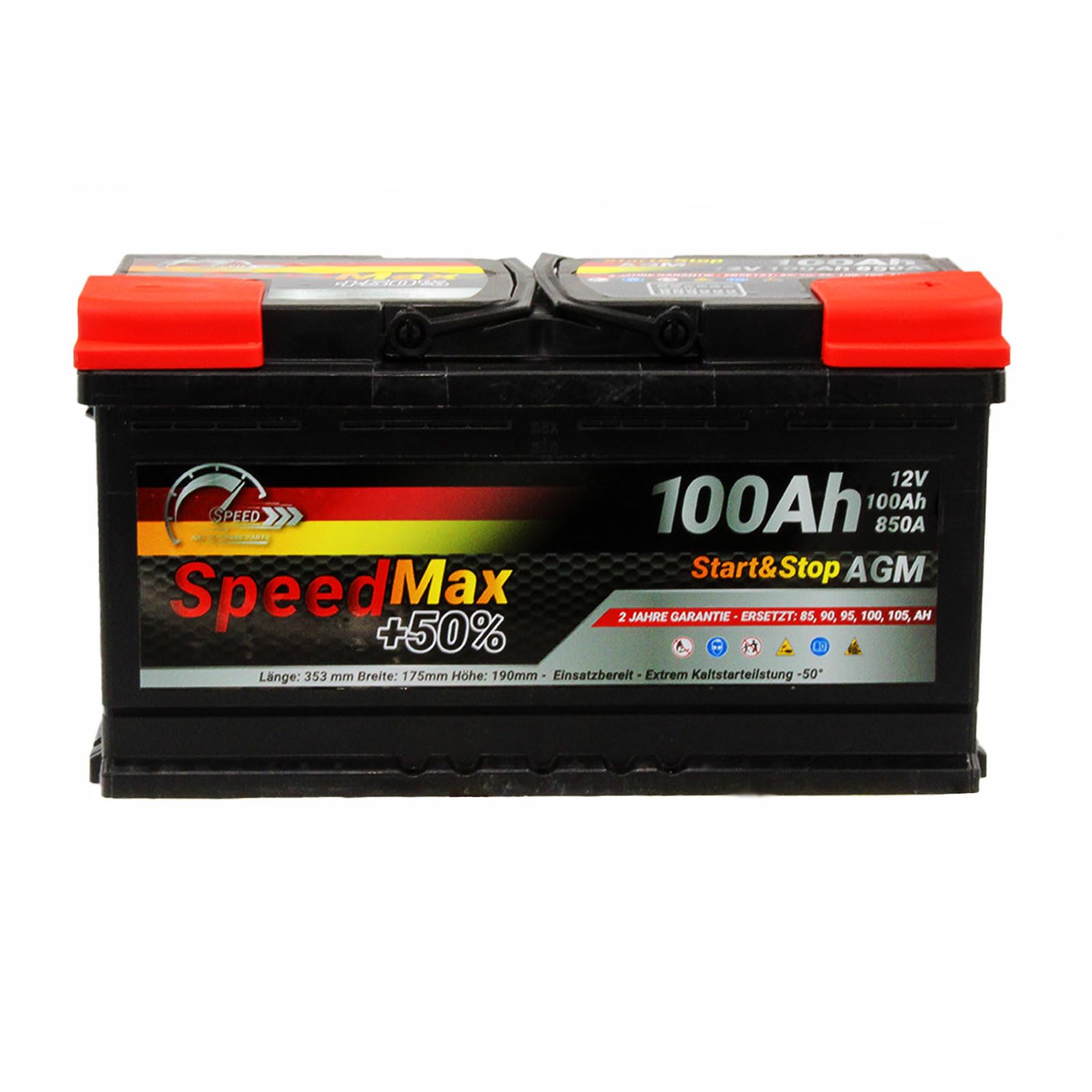 Batteria Speed Max 100Ah AGM 850A Start&Stop 12V