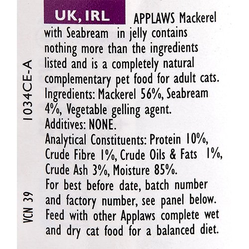 Applaws Natural Wet Cat Food, Multipack Chicken and Fish Selection in Jelly, 70 g Tins (Pack of 12)