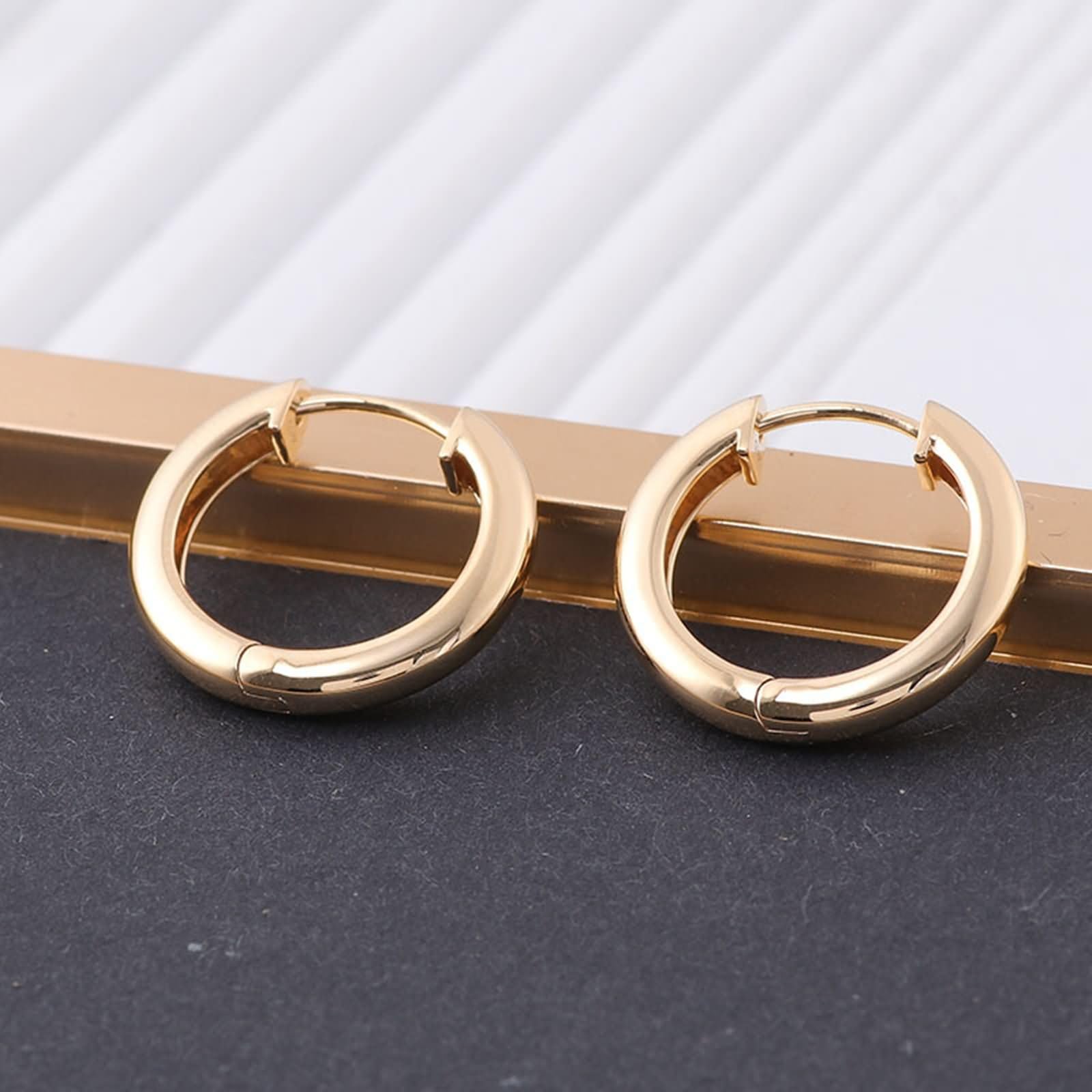 Gelbgold Ohrringe Hochzeit 375/585 / 750 für Damen, Kreis, Frauen Ohrschmuck Gold