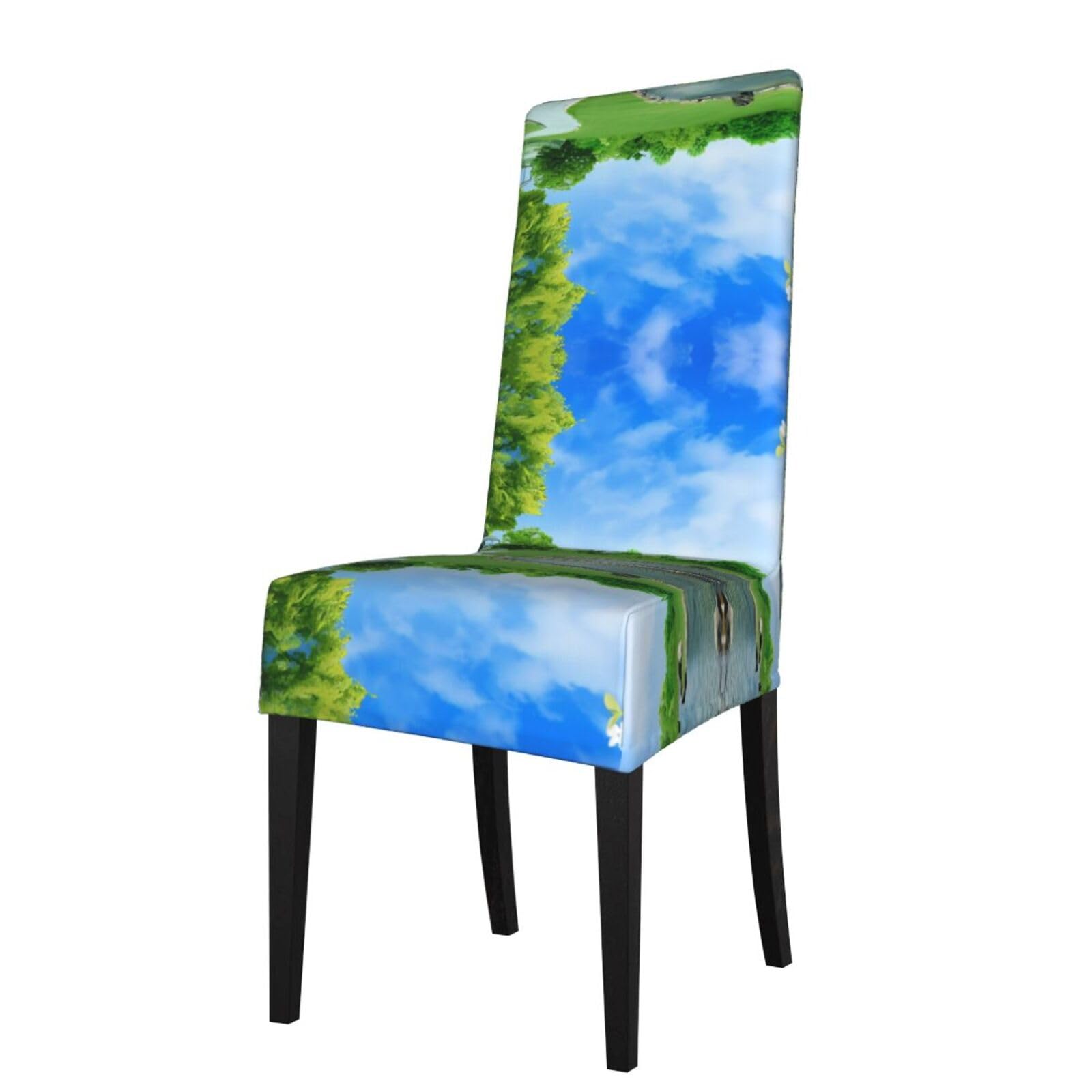 WHJDPP Natural Prints Protection Cover for Dining Chair - Stretchy Seat Throw Covers, Wrinkle-Free & Easy Care for Hotel, Wedding & Home Dining Chairs