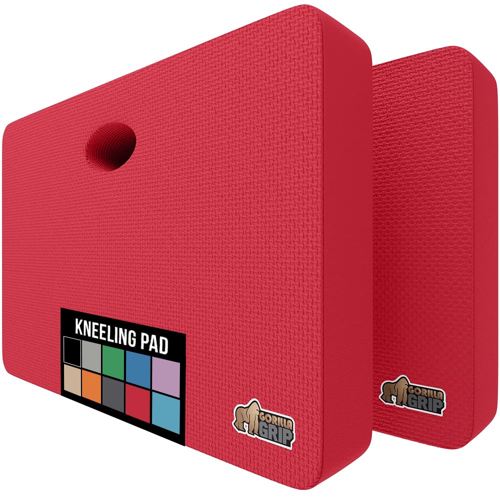 GORILLA GRIP extra thick kneeling pad in red | Mubboo
