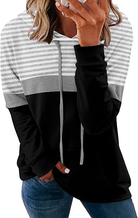 onlypuff Womens Hoodies Trendy Fall Outfit Drawstring Hooded Sweatshirt