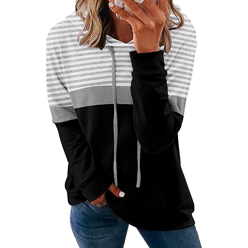 onlypuff Women's Pullover Hoodies Teen Girls Trendy Fall Fashion Tops Hooded Sweatshirts