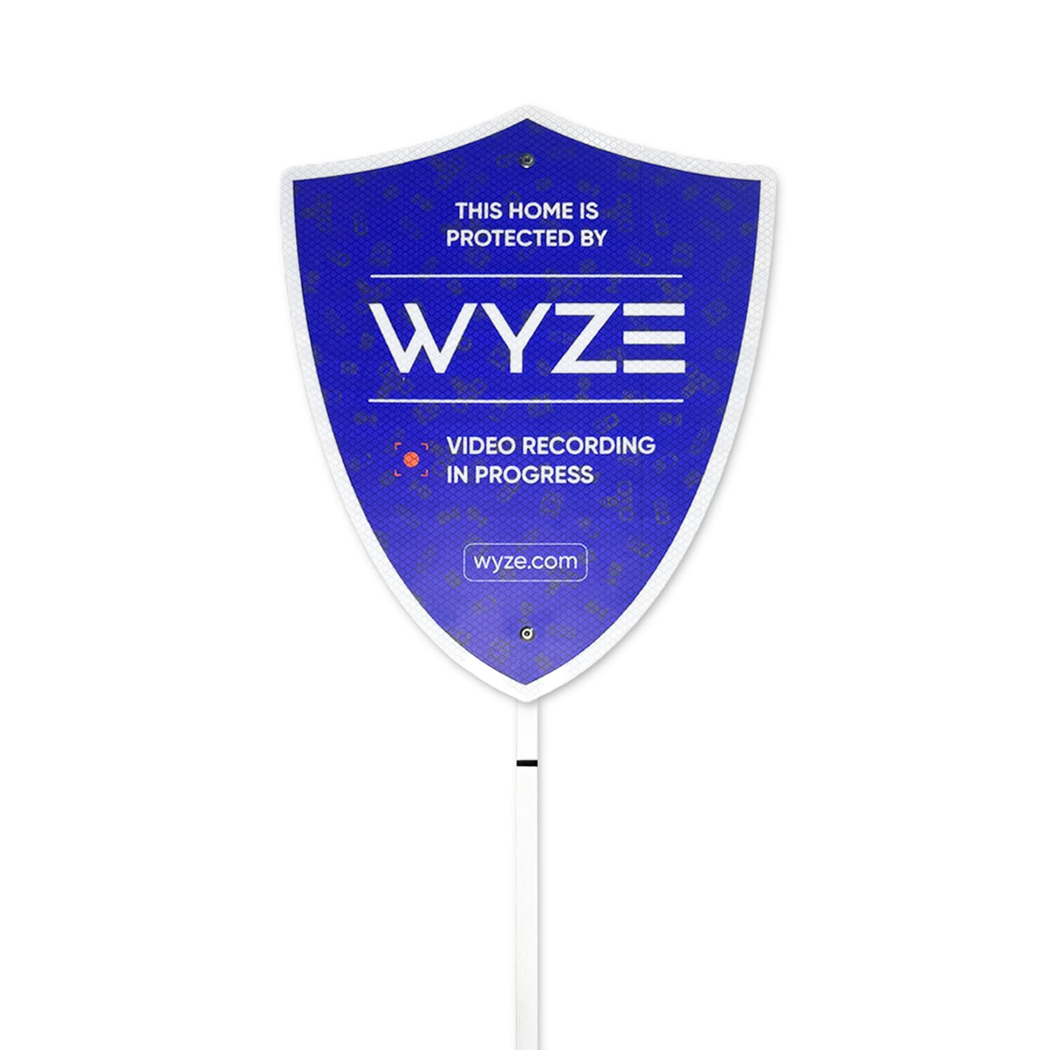 Wyze Reflective Home Security Signs for Yard（12" x 30" ）- Aluminum Compatible for Wyze Home Security System, Weatherproof Outdoor Sign with Stake for Video Surveillance, Rust-Free and Fade-Resistant