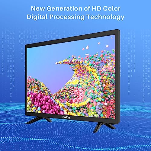 Image of TuTu 22 Inch FHD TV, 2K LED Small Flat Screen Non-Smart Television, Works with Apple TV, Fire Stick, Roku, Google, TiVo, Xumo, and Streaming Devices