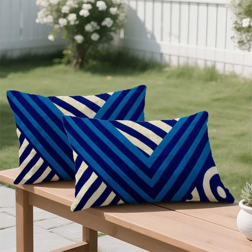 Housse de coussin 70x90cm rectangulaire lin imperméable et déperlante double face - 3