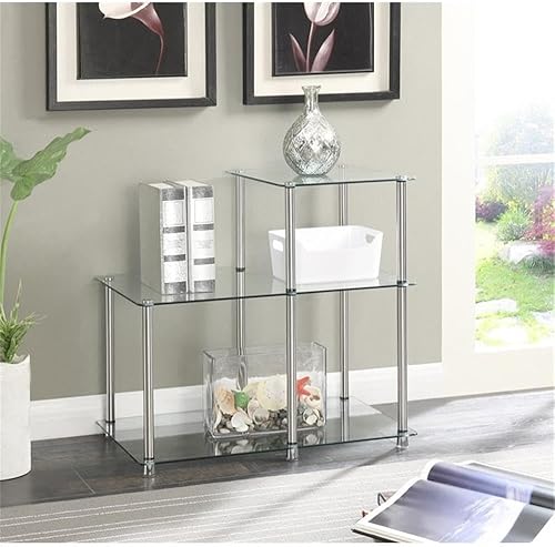 Miniatura 2 de Convenience Concepts Designs2Go Classic - Mesa auxiliar de cristal de 3 niveles, cristal