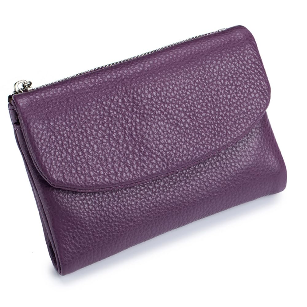 Unisex Pebble Leather Wallet, Short Genuine Leather Coin and Card Wallet, Small Wallets for Women, Suitable for Coins and Cards (#11)