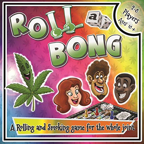 Roll-a-Bong Weed Board Game for Adults | Fun Game Night and Great Gift Idea | Fun Ganja Game | Includes Board, 8 Player Pawns, 2 Six-Sided Dice, Simple Rules