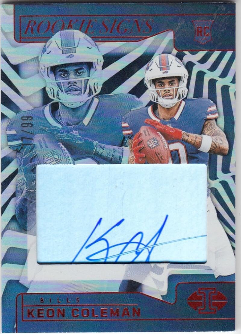 Football Trading Card 2024 Panini Illusions Rookie Signs Red #11 Keon Coleman EX++ Excellent++ Auto 17/99 Bills