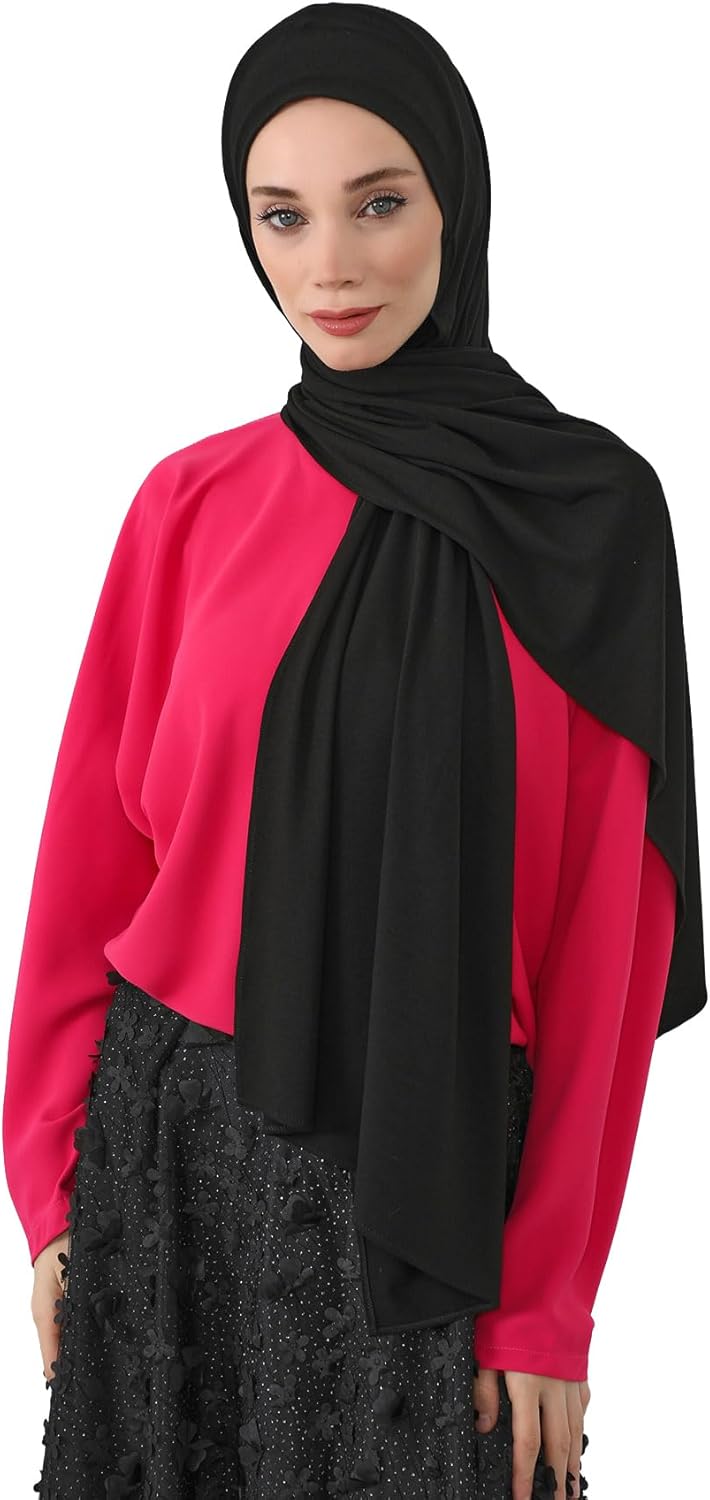Aisha's Design Neck-Covering Practical Jersey Hijab with Built-In Ninja Bonnet