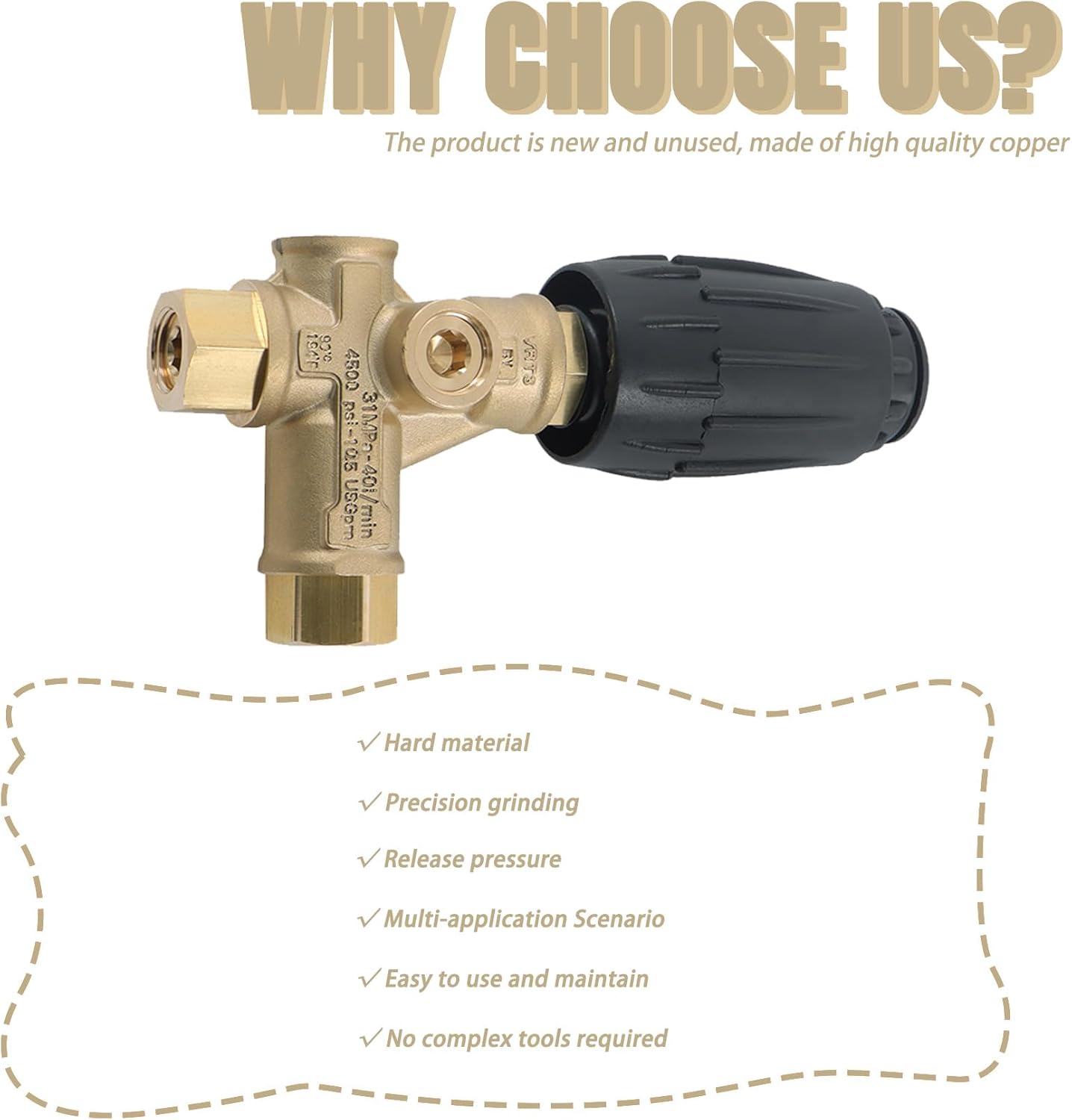 waltyotur VRT3-310 8GPM 4350 PSI 3/8 Inch FNPT Trapped Pressure Unloader Valve Fit for Use with Many Pressure Washers