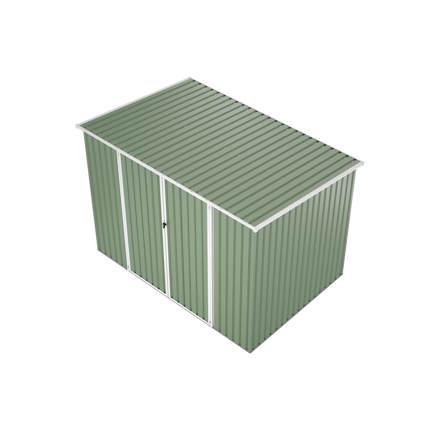 Casetta da Giardino in Acciaio Zincato 2,77x1,93xh1,96 cm, 5,35mq, Porta a Battente (Verde)
