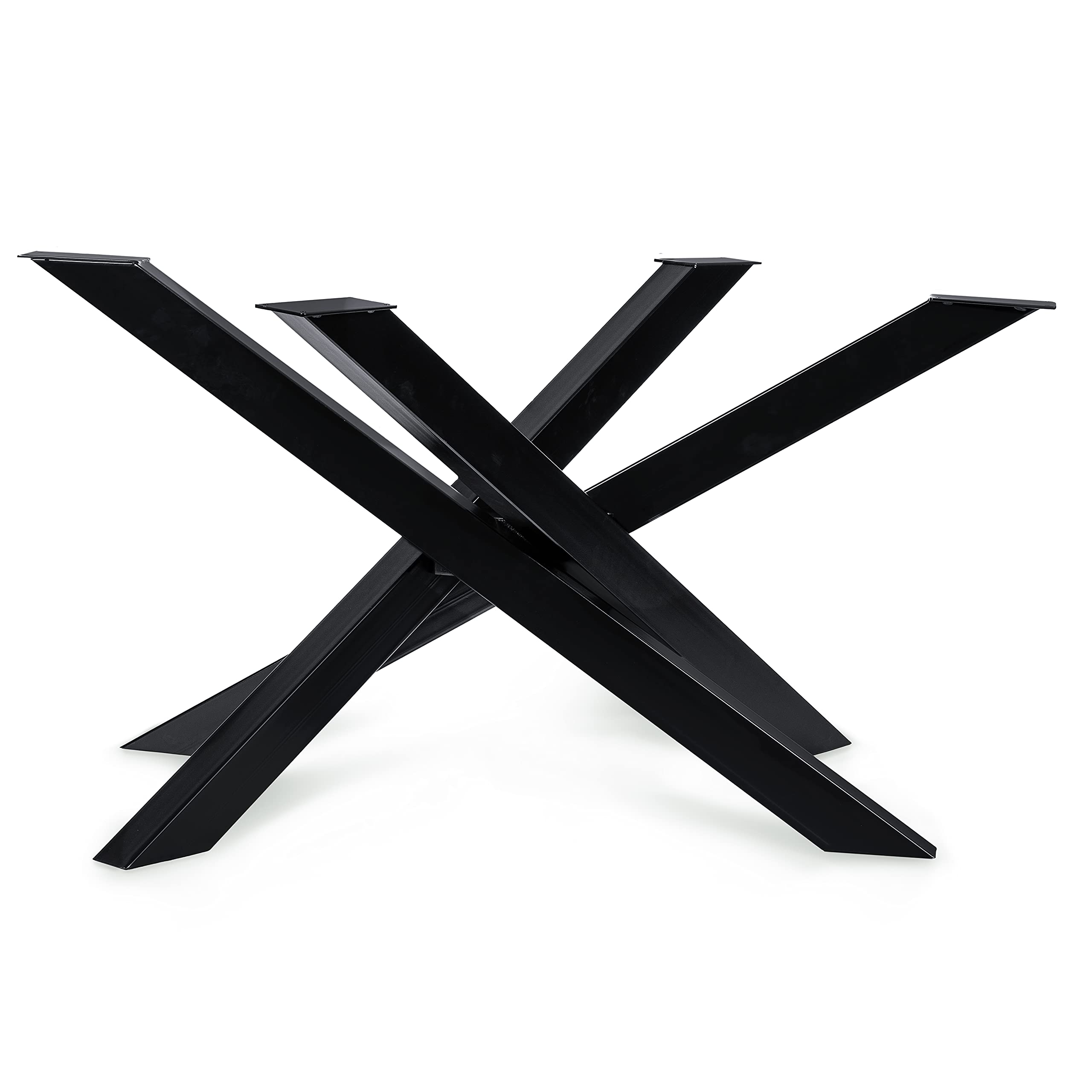 Magnetic Mobel Tischgestell Orion Design Kreuzgestell Schwerlast massiv Tischkufen Stahl Tischbeine Metall Profil 8x4 cm (L -Size 113x73xH71 cm, Schwarz)