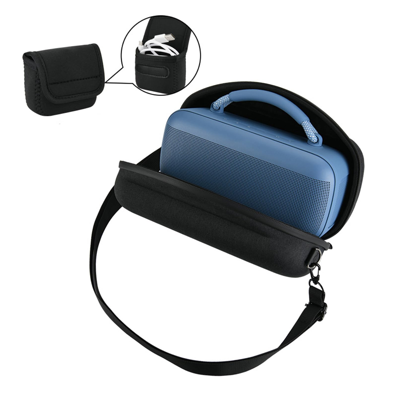 Protective Storage Box for Speakers Shockproof and Water Travel Organizers Case Shell Shoulder Bag