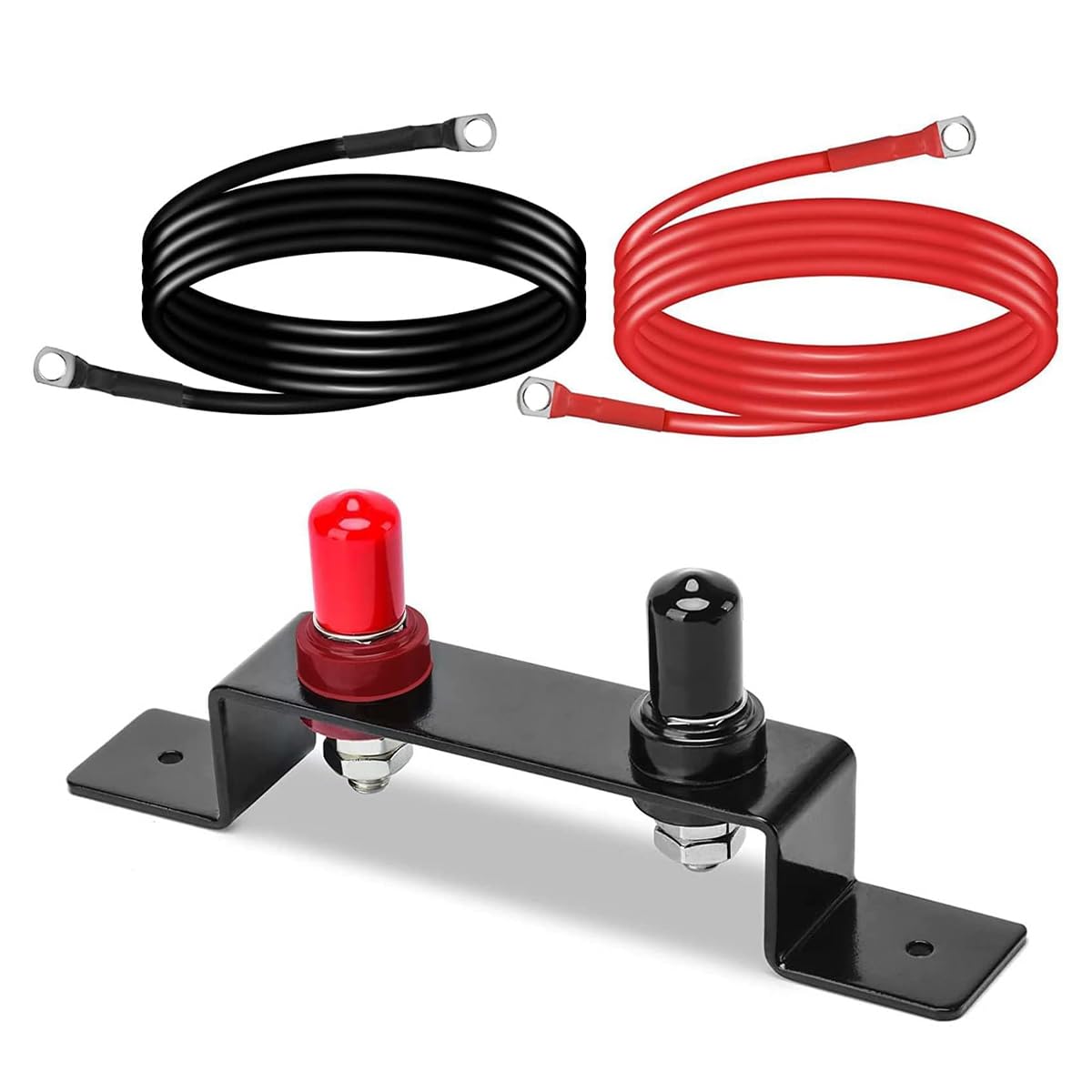 Kit di Collegamento per Batteria, Kit di riposizionamento remoto del terminale di Collegamento per Batteria con Cavo da 120 cm e Staffa di Montaggio, palo di Ricarica per Batteria Impermeabile